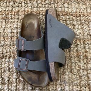 Birkenstock Arizona Stone Birkibuc Cork Footbed Unisex Sandals Size EU 43